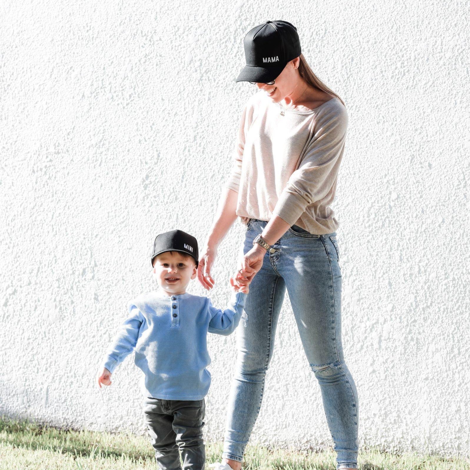 Mum and Mini black baseball caps, Matching for mum and kids. Cubs & Co. Australia