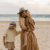 Dusty Taupe Wool Fedora - Matching Kids & Adult Sizes - Cubs & Co.