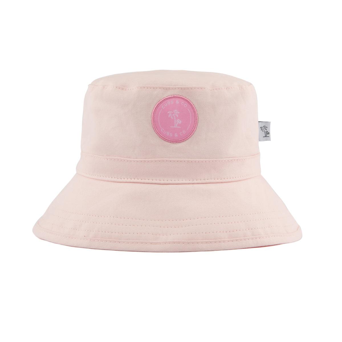 Pink Cotton Canvas Bucket Hat: Available in Toddler & Kids Sizes - Cubs & Co.