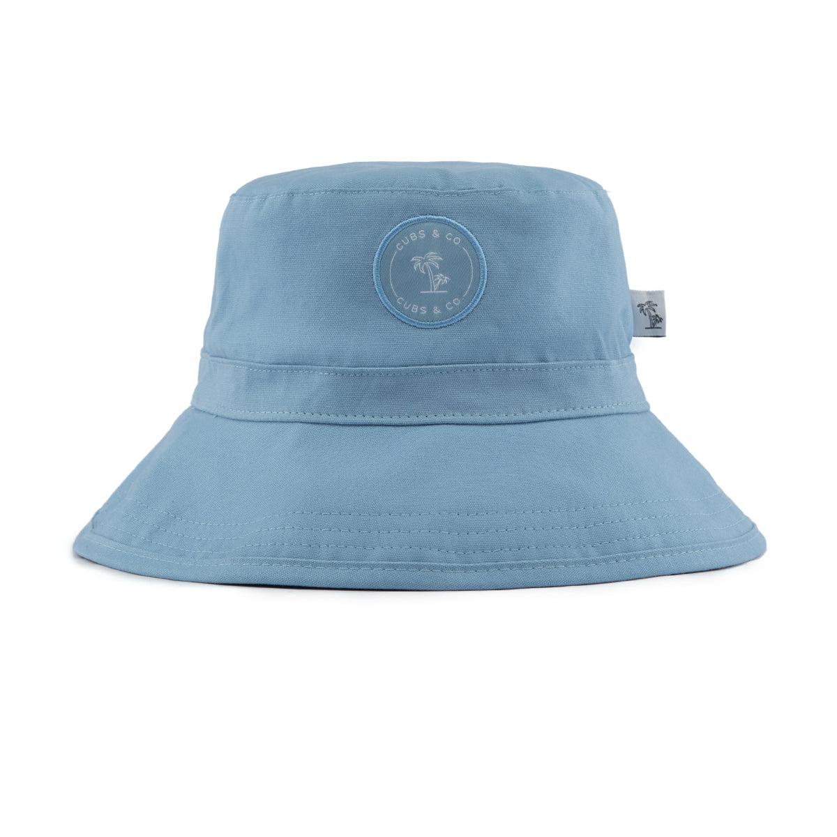 Blue Cotton Canvas Bucket Hat: Available in Toddler & Kids Sizes - Cubs & Co.