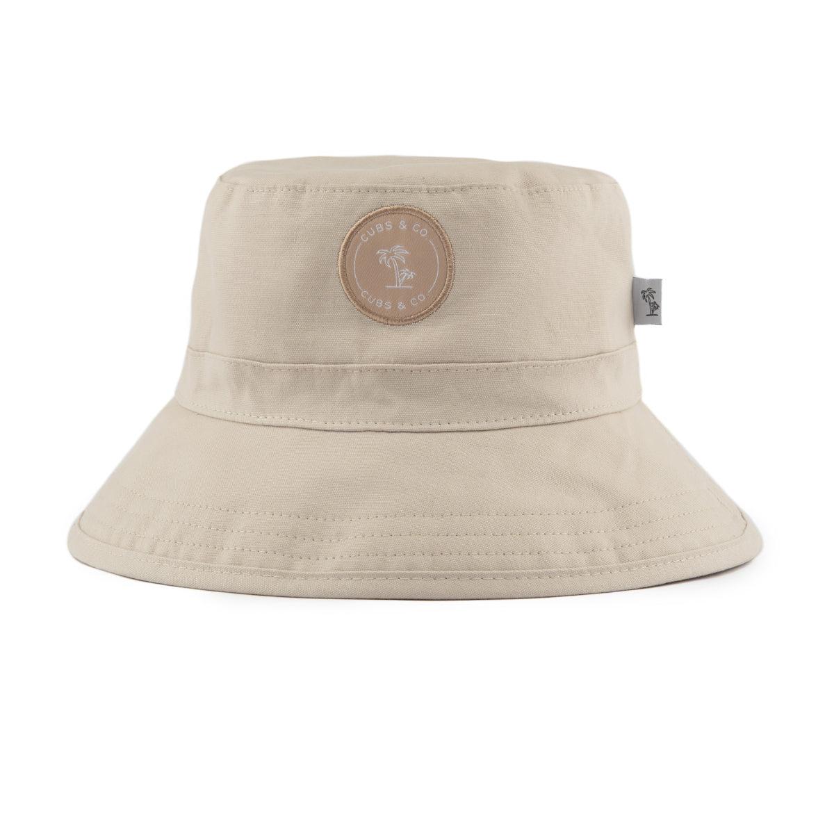 Taupe Cotton Canvas Bucket Hat: Available in Toddler & Kids Sizes - Cubs & Co.