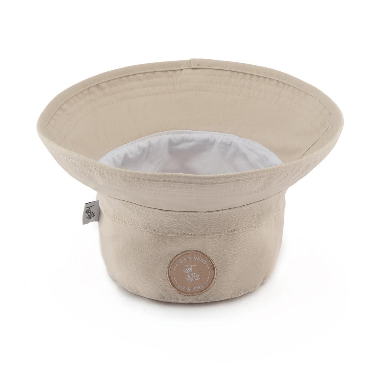 Taupe Cotton Canvas Bucket Hat: Available in Toddler & Kids Sizes - Cubs & Co.