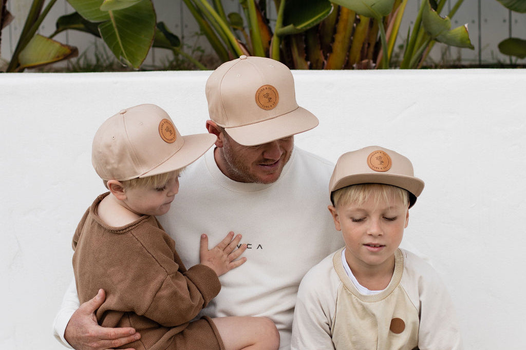 Matching father and son snapback hats