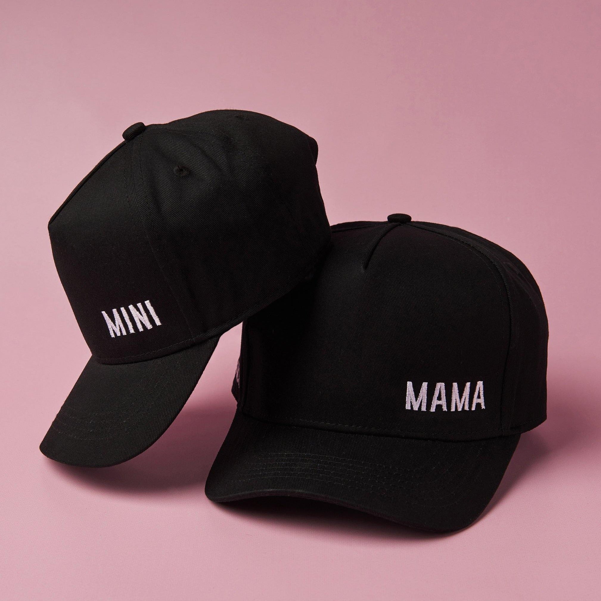 Mum and Mini black baseball caps, Matching for mum and kids. Cubs & Co. Australia