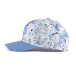 Kids and women's blue floral baseball snapback cap. Cubs & Co. Australia.