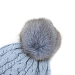 Blue winter cotton beanie for kids, womens and men with pom pom. Cubs & Co. Australia.