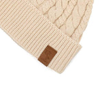 Cream winter cotton beanie with pom pom for kids, women and men. Cubs & Co. Australia.