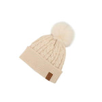 Cream winter cotton beanie with pom pom for kids, women and men. Cubs & Co. Australia.