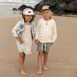 girl and boy vintage 5 panel caps, beach hats for toddlers, cubs and co