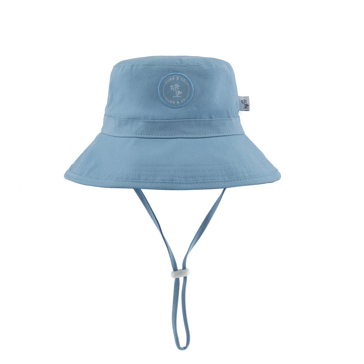 Blue Cotton Canvas Bucket Hat: Available in Toddler & Kids Sizes - Cubs & Co.