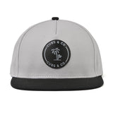Grey and black flatbrim snapback hat for babies, toddlers, kids and men. Cubs & Co. Australia