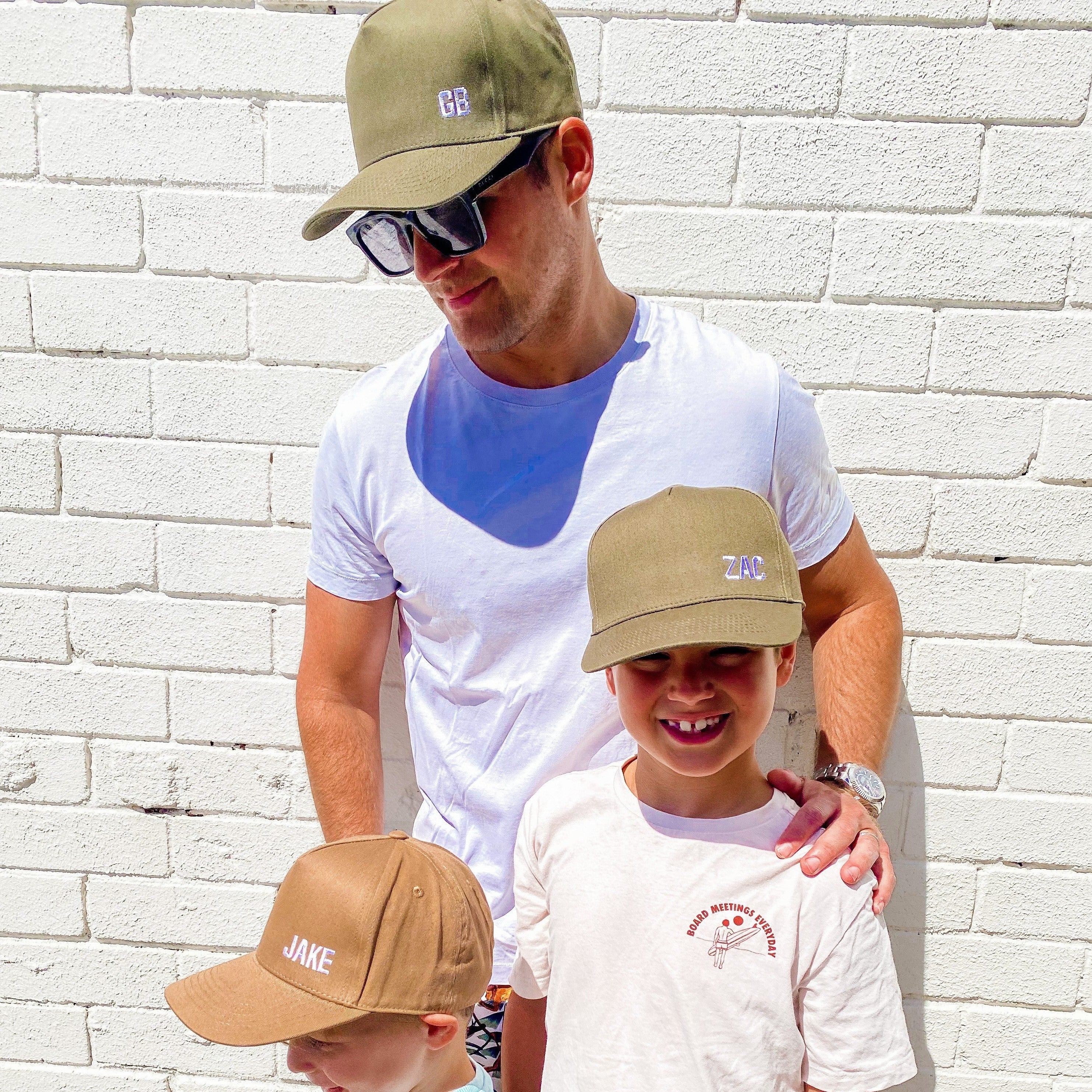 personalised snapback hats matching father and son