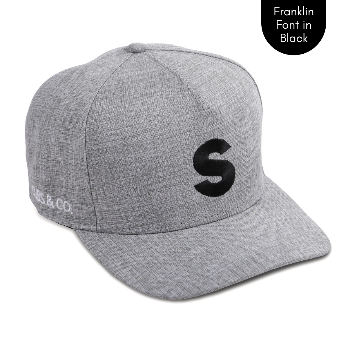 Personalised grey baseball cap with your initials for babies, toddlers, kids, women and men, Cubs & Co. Australia.