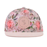 Kids and women's pink floral snapback hat. Cubs & Co. Australia.