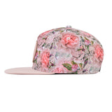 Kids and women's pink floral snapback hat. Cubs & Co. Australia.