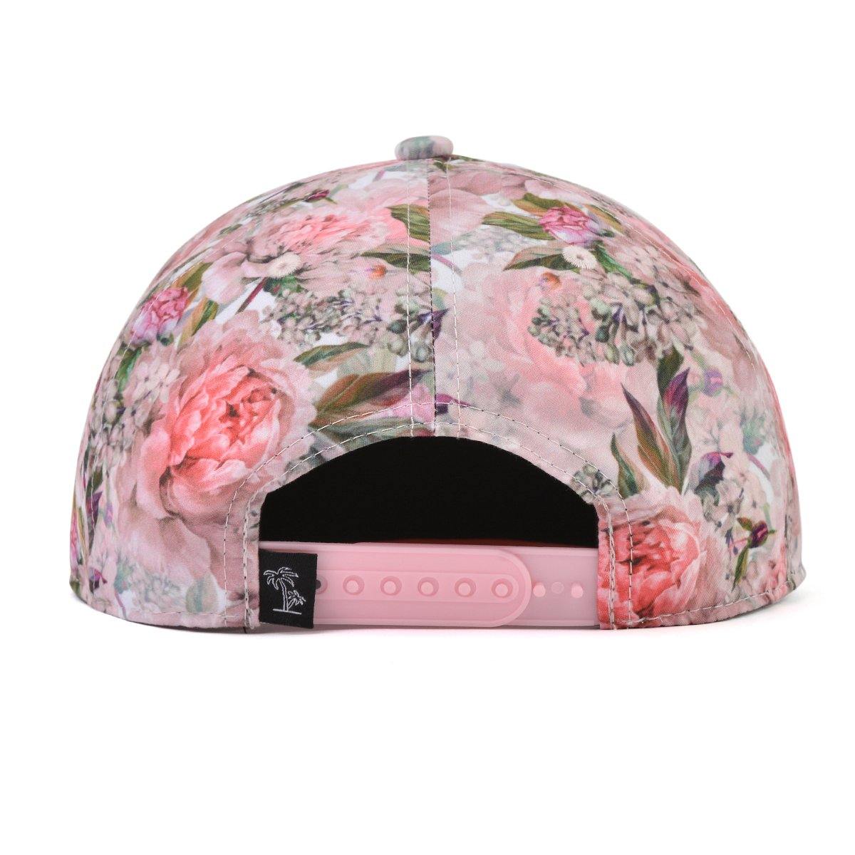 Kids and women's pink floral snapback hat. Cubs & Co. Australia.