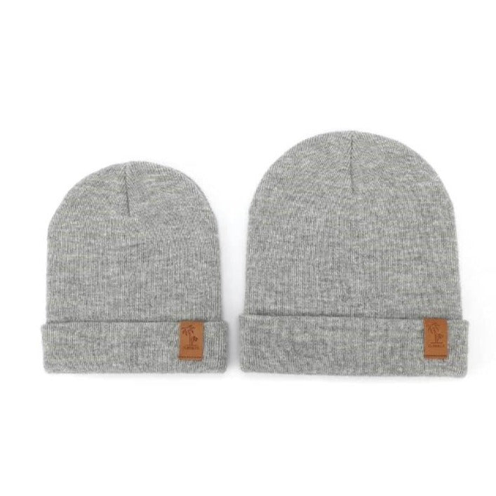 Matching grey winter beanie for kids, women and men. Cubs and Co. Australia