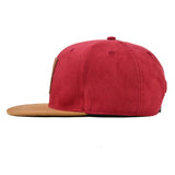 Suede red snapback hat for babies, toddlers, kids and men. Cubs & Co. Australia