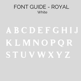 Royal font guide for personalised beanies, cubs and co Sydney